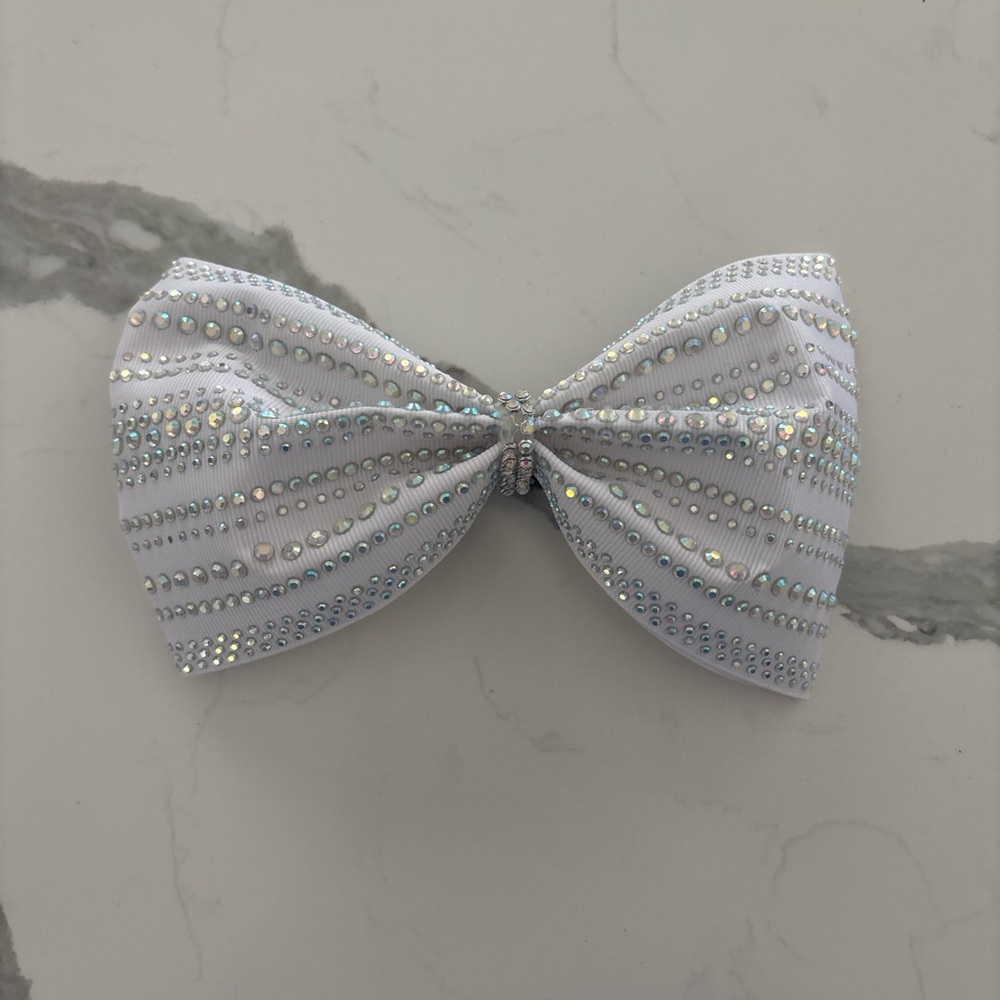 Rhinstone tailless cheerleading bow